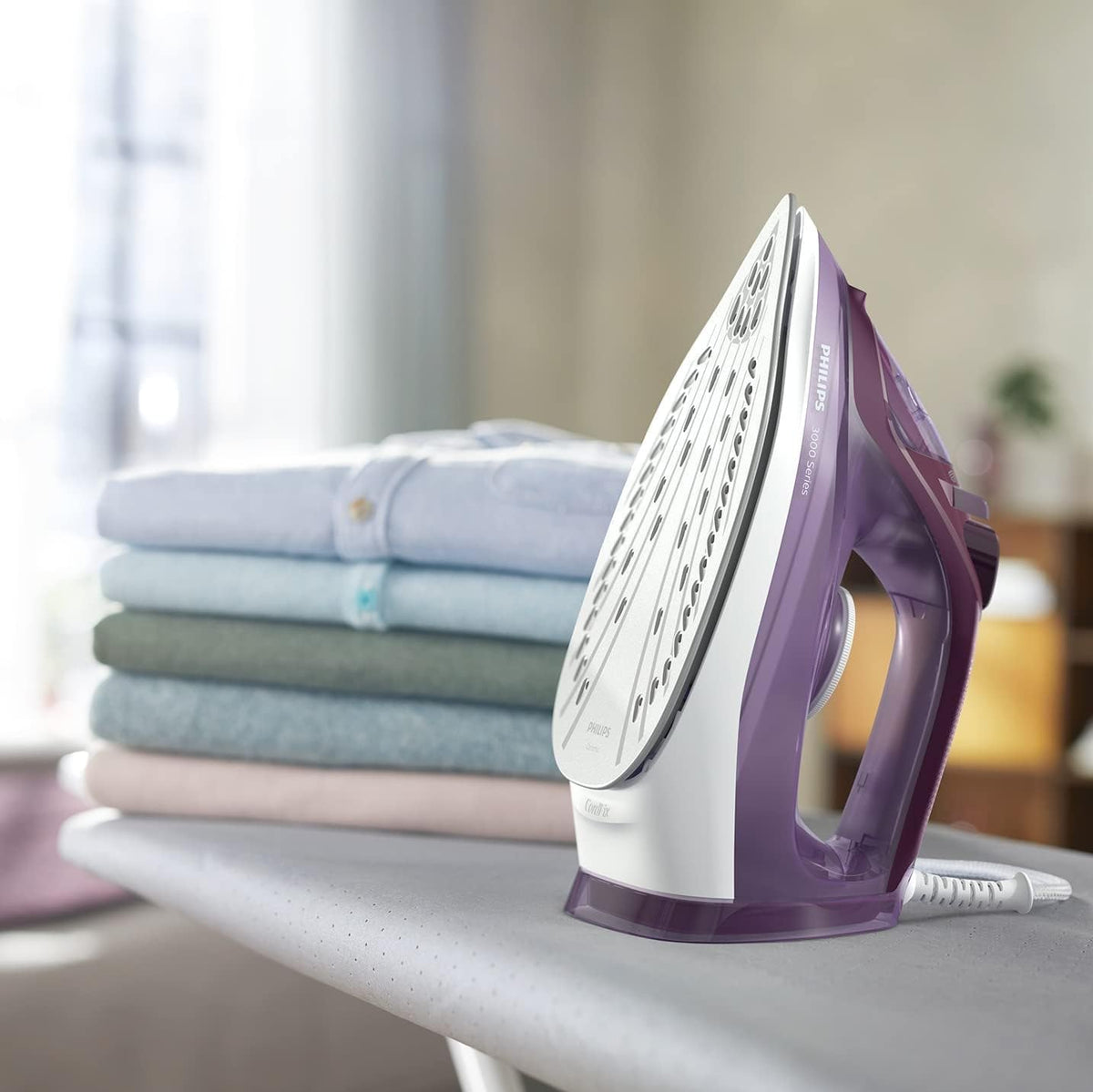 Philips Steam Iron 2600W, 40g/min Continuous Steam, 200g Steam Boost — Purple