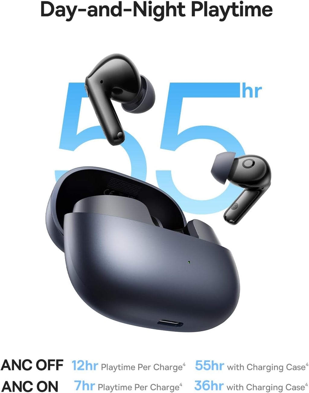 Baseus Bass BP1 Pro Noise-Cancelling Earbuds — Black