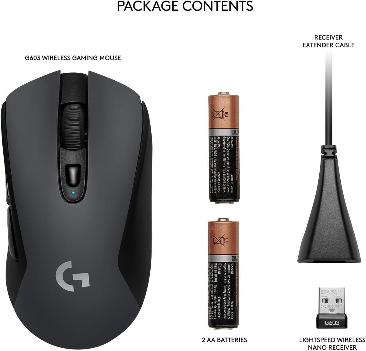 Logitech G603 Wireless Gaming Mouse — Black