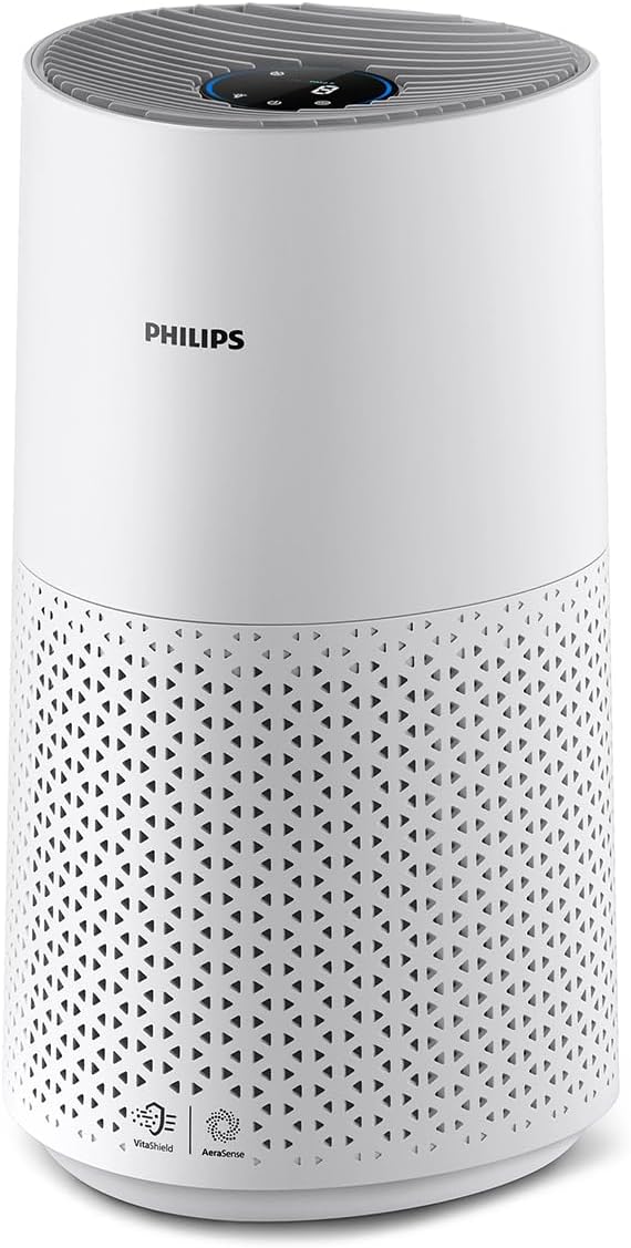 Philips 1000-Series Air Purifier, Removes Germs, Dust and Allergens in Rooms up to 78 m², CADR 300 m³/h, Sleep mode (AC1711/10) — Grey, White