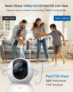 TP-Link Tapo Pan/Tilt Smart Security Camera, Indoor CCTV, 360 Rotational Views, Works with Alexa&Google Home, No Hub Required, 1080p, 2-Way Audio, Night Vision, SD Storage, Device Sharing (TC70)