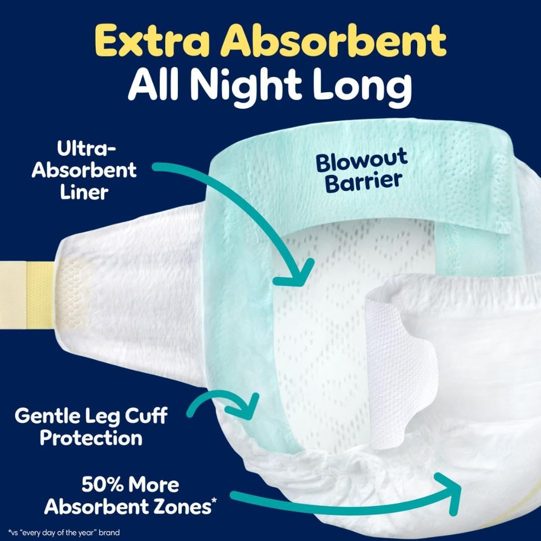 Pampers Diapers Size 3, 66 Count - Swaddlers Overnights Disposable Baby Diapers, Super Pack (Packaging May Vary)