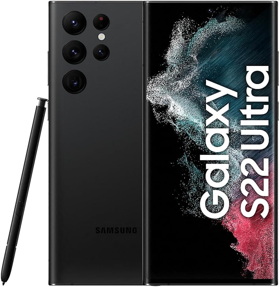 SAMSUNG (Renewed) Galaxy S22 Ultra SM-S9080 12GB 512GB Dual SIM and ESIM 5G Smartphone Phantom Black - International Version