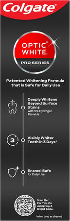 Colgate Optic White Pro Series Whitening Toothpaste with 5% Hydrogen Peroxide, Stain Prevention, 3 Oz Tube — additional product view 2