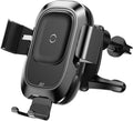Baseus Car Wireless Charger Mount Air Vent Holder Stand Smart Vehicle Bracket Automatic Clamping — Black