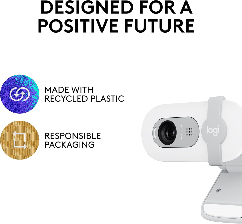 Logitech BRIO 100 Webcam — Off White