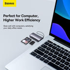 Baseus Lite Series SD Card Reader, USB 3.0 Adapter for SD/Micro SD, Dual Slot Simultaneous Read, 104MB/s High-Speed, 2TB Capacity, for Mac, PC, Laptop, Windows, Linux (Grey) — USB-A — Grey