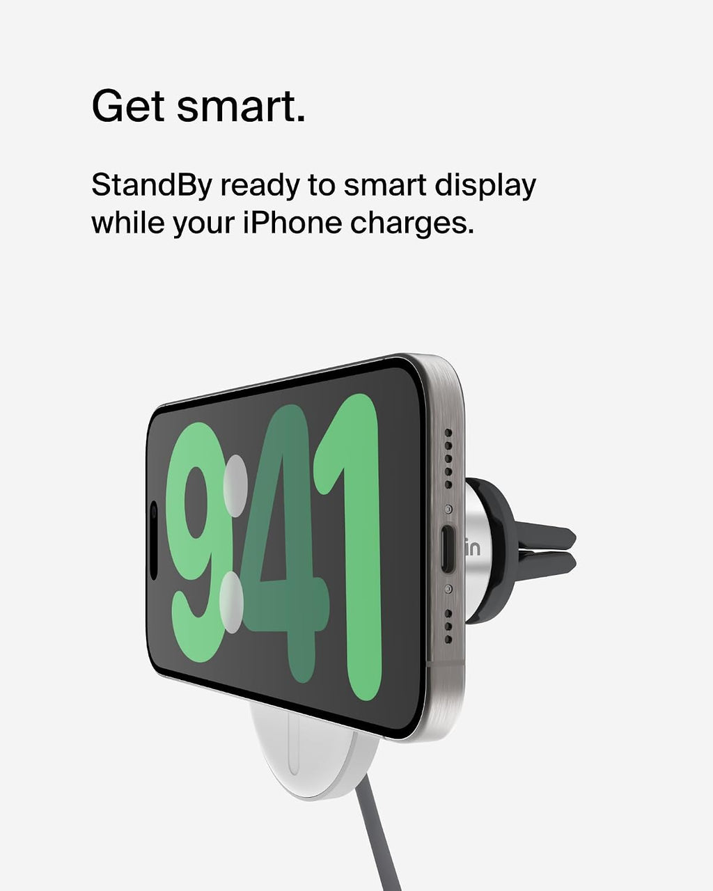 Belkin BoostCharge™ Pro ​Wireless Car Charger with MagSafe 15W Extra Strong Magnetic Vent Mount for iPhone 12, 13, 14