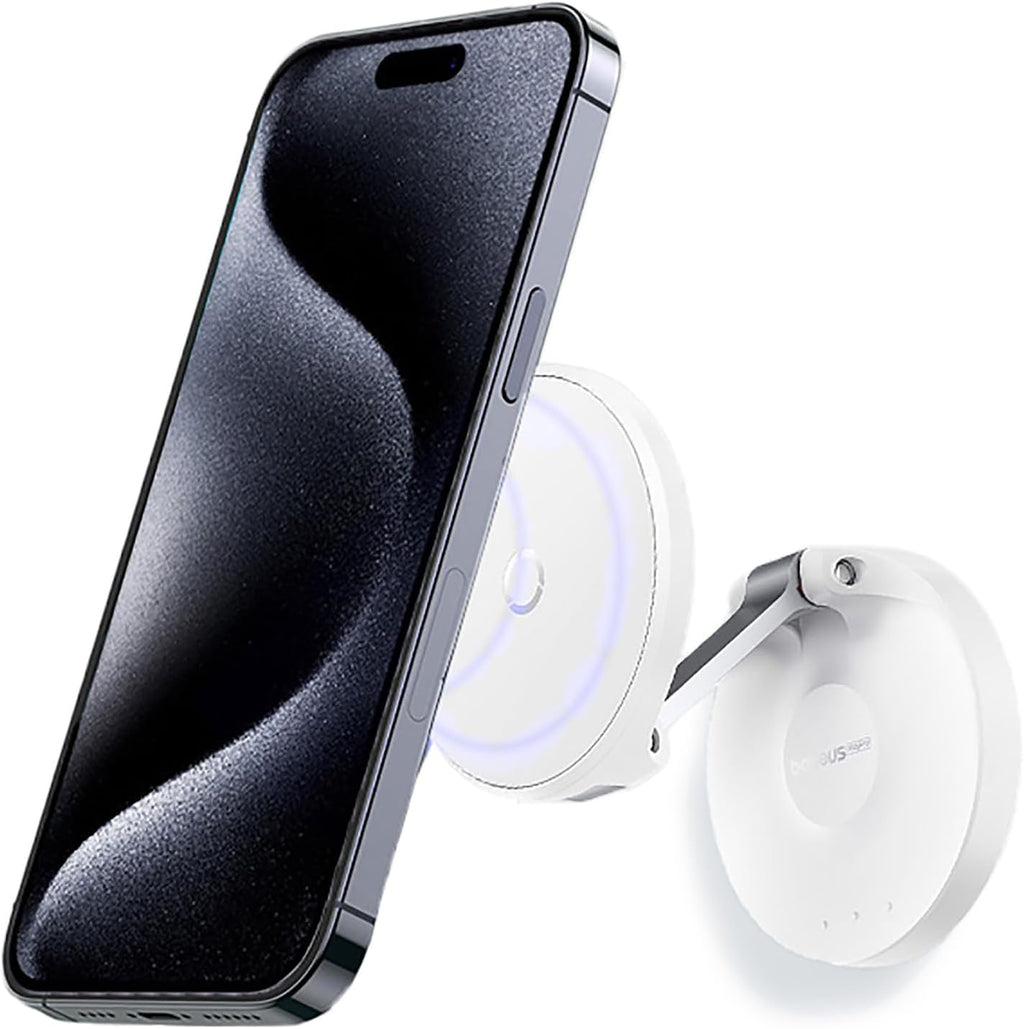 Baseus MagPro Series Magnetic Car Phone Holder, 180° Adjustable Magnetic Phone Holder Mount, Multi-Purpose Foldable Mobile Phone Stand — 180°-Foldable-MagPro — White