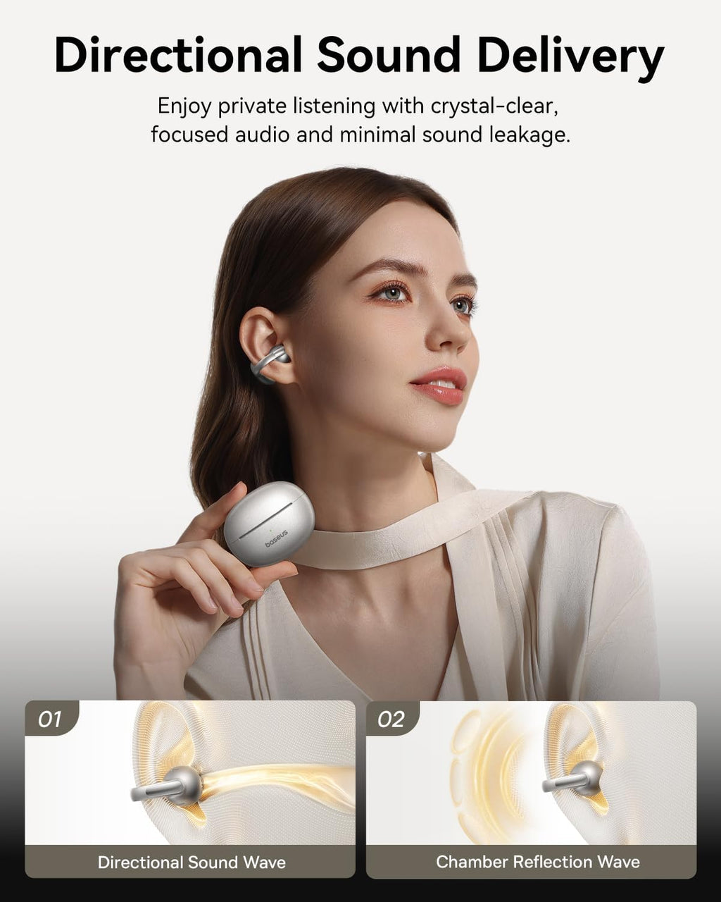 Baseus Bowie MC1 Pro Open-Ear Earbuds — Titanium
