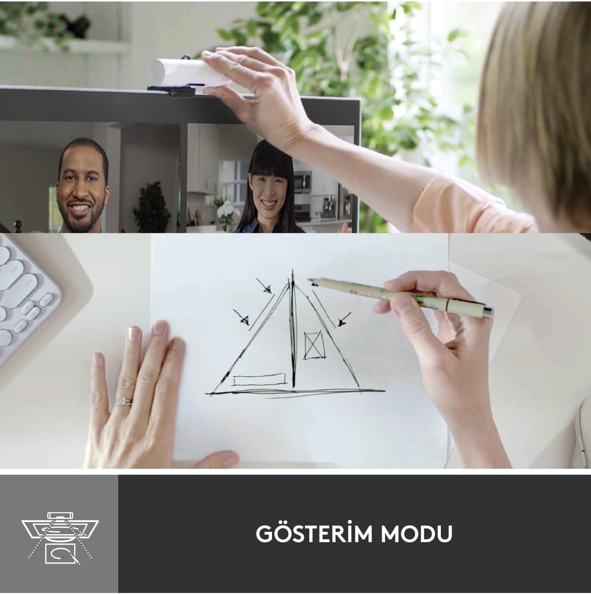 Logitech BRIO 500 Webcam — Off White