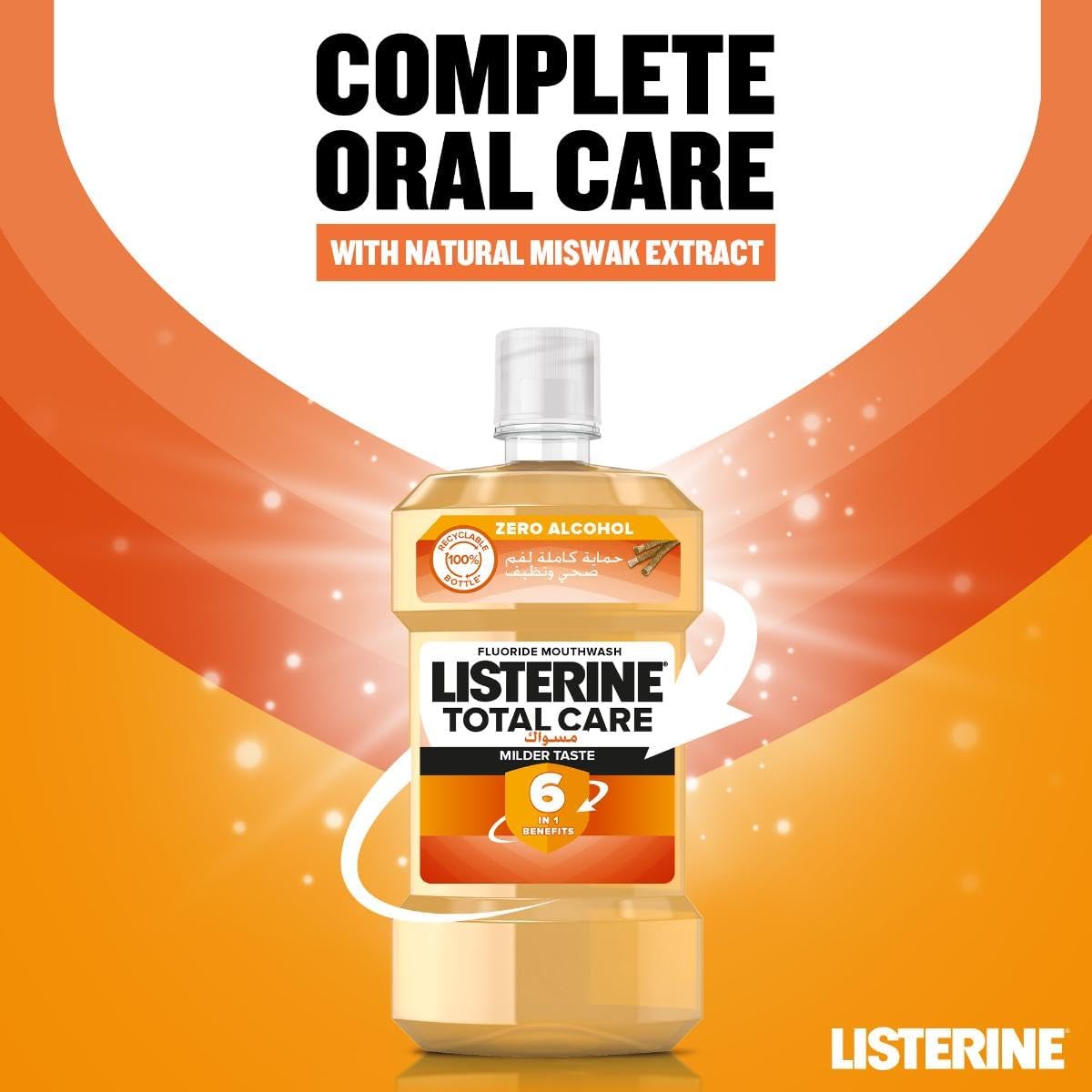 Listerine Total Care Miswak Zero Alcohol Mouthwash, 500 ml — additional product view 3