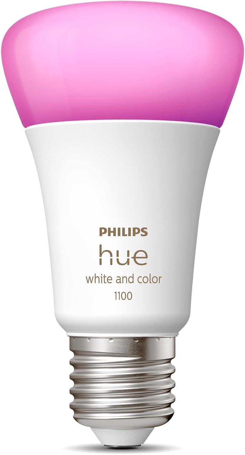 Philips Hue White & Colour Ambiance A60 E27 11W Smart LED Bulb,929002468801 — White and Colour Ambiance