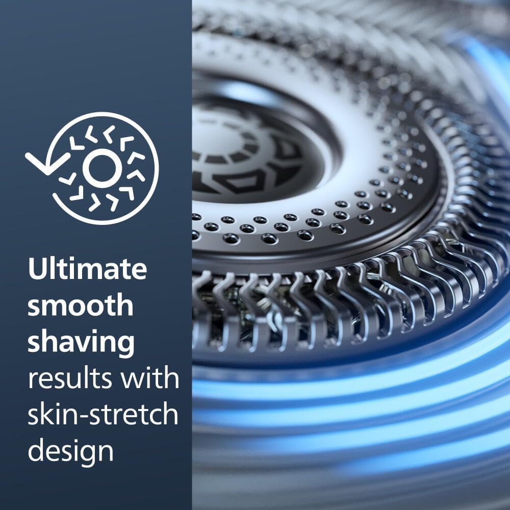 Philips Norelco Shaver Series 9000 Prestige Special Edition, Wet & Dry Electric Shaver, Lift/Cut & SenseIQ Technology, Nose & Precision Trimmer, Qi Pad, Cleaning Pod & Premium Case, SP9842/85 — Bright Chrome