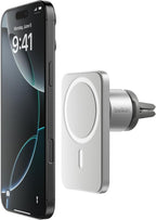 Belkin MagSafe Car Vent Mount PRO for iPhone 12, 12 Pro, 12 Pro Max, 12 Mini Keeps All iPhone 12 Models Magnetically Mounted While You Drive, Silver, WIC002, WIC002btGR