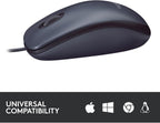 Logitech B100 Wired Mouse — Black