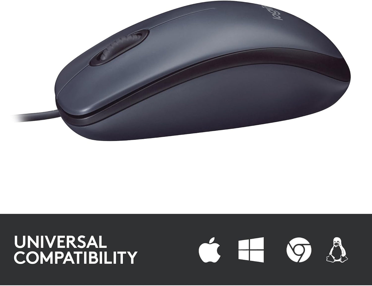 Logitech B100 Wired Mouse — Black