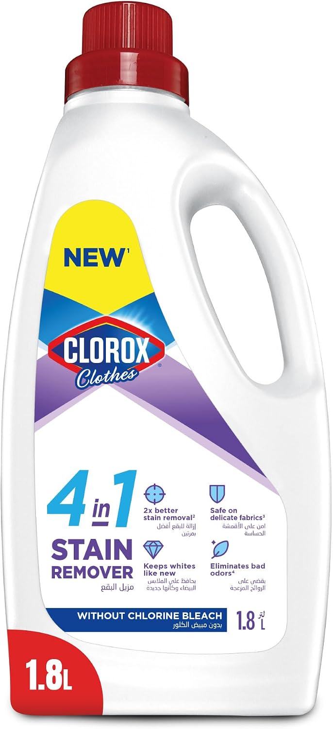 Clorox for Clothes 4in1 Stain Remover, 1.8L, Clorox For White Clothes Without Chlorine Bleach, Safe on Delicate Fabrics — front product image