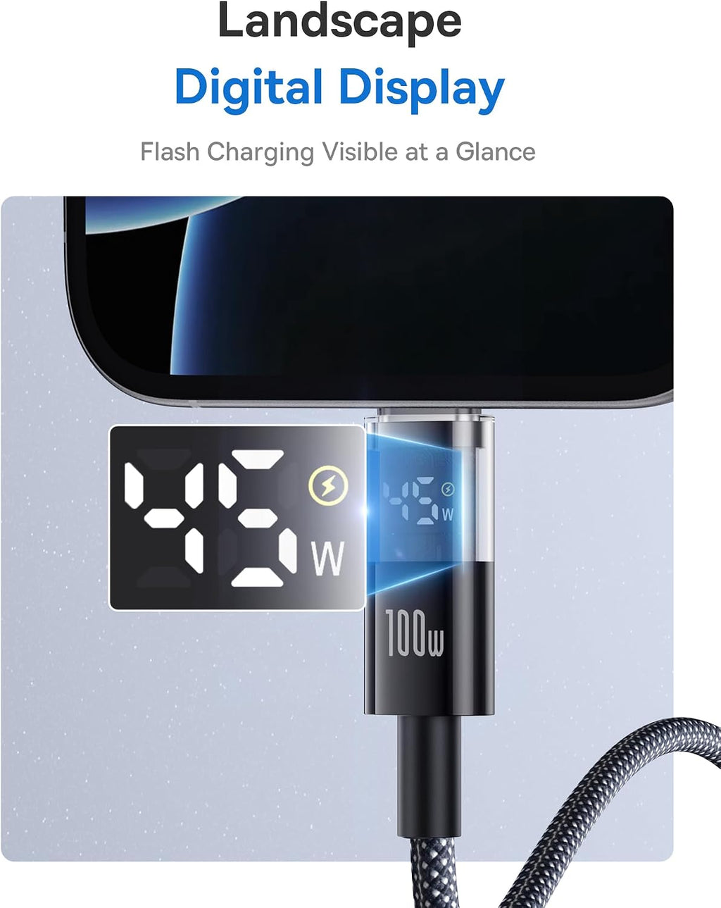 Baseus Digital Display USB-C to USB-C Cable 100W — 2m — Black