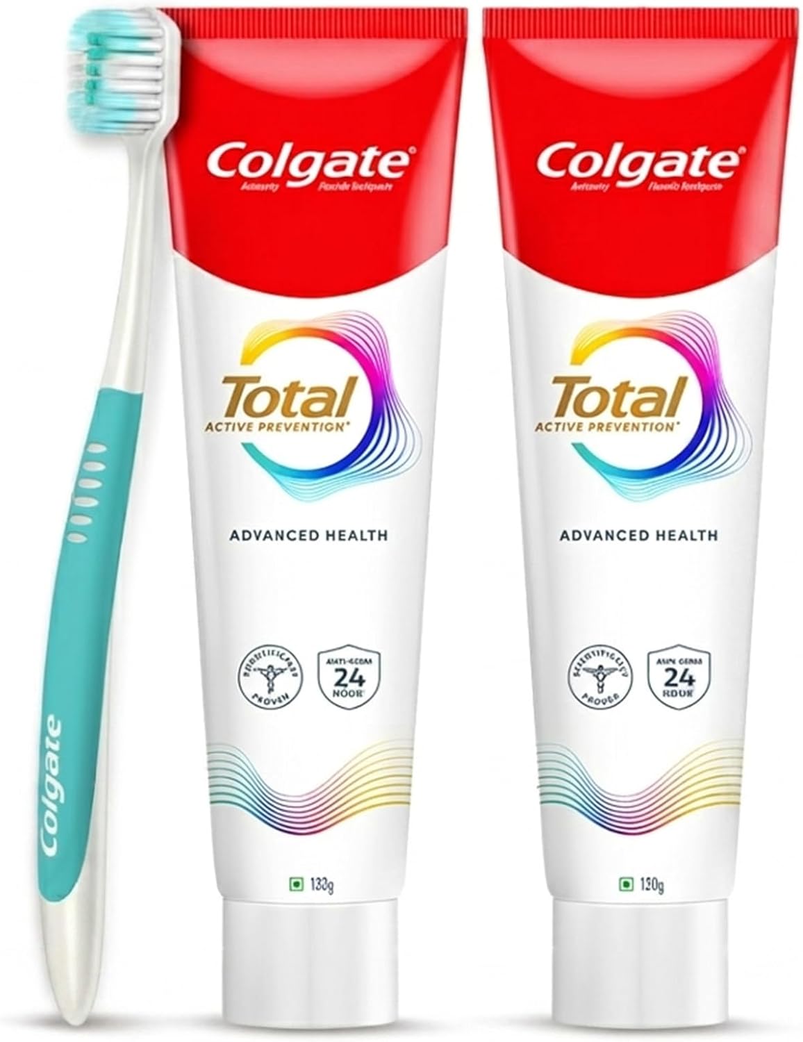 Colgate Total 300gm (2 x 150gm) Advanced Health Anti-Germ Toothpaste, Tooth Paste with 12-Hour Anti-Germ Protection, Whole Mouth Health (Combo Pack Offer) — front product image
