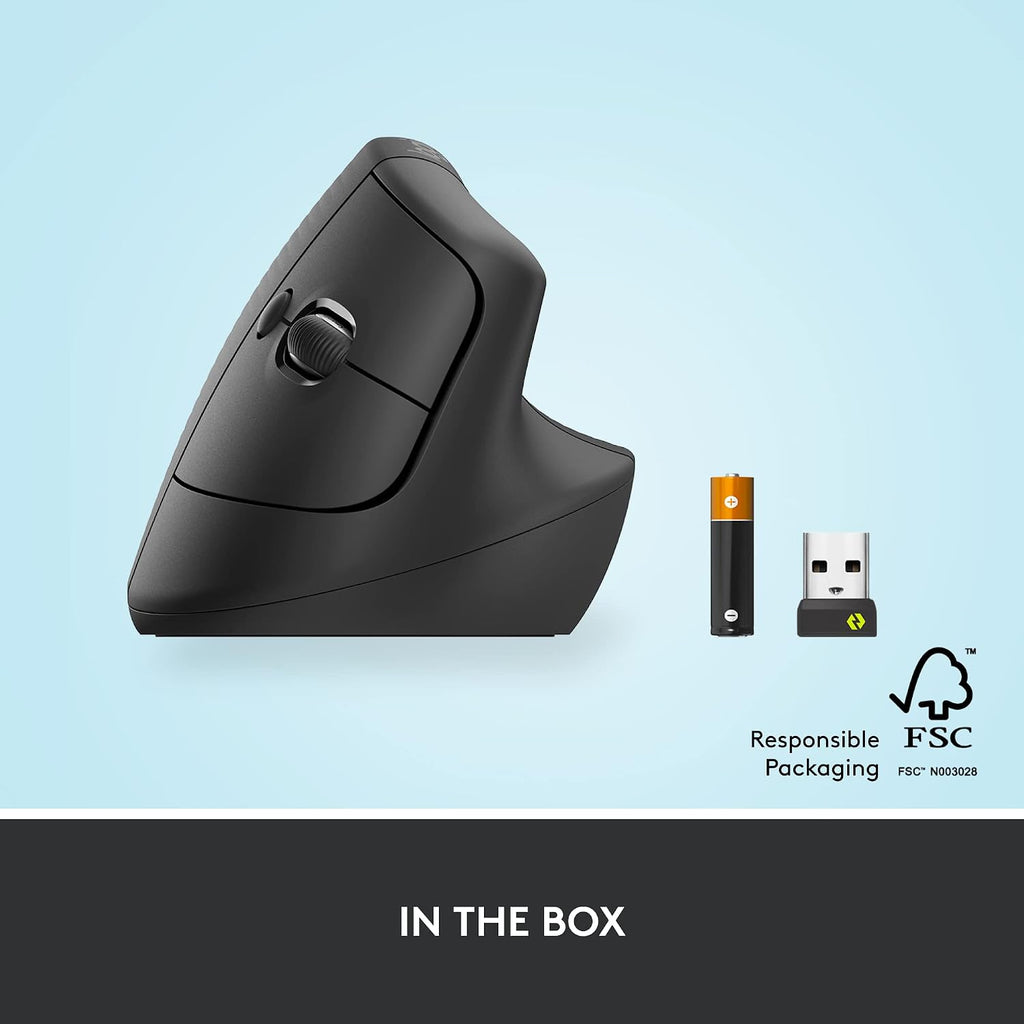 Logitech Lift Vertical Wireless Mouse — Graphite