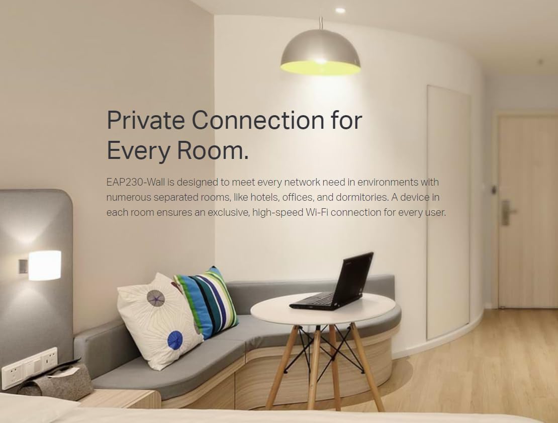 TP-Link Omada AC1200 Wireless MU-MIMO+Dual-Band Gigabit Wall-Plate Access Point,802.3af/802.3at, Easily Wall Mount, Free EAP Controller Software (EAP230-Wall)