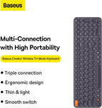 Baseus Wireless Keyboard for Desktops, K01B Tri-Mode Wireless Multi-Device Keyboard, Ultra-Slim Keyboard for Computer, Desktop, PC, Laptop and Windows