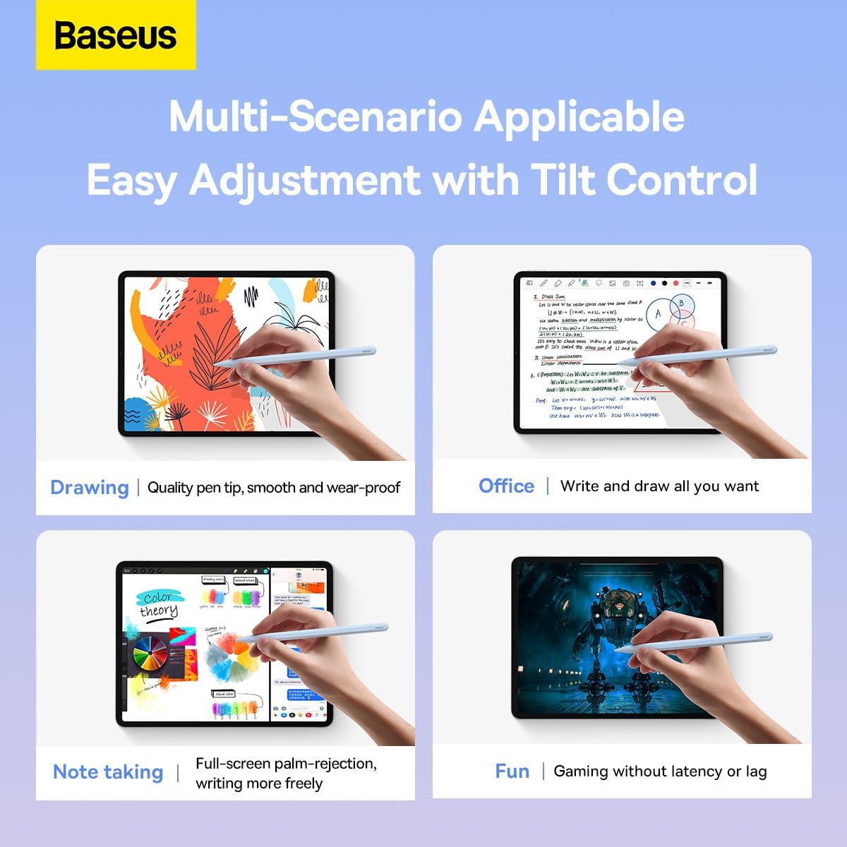Baseus Smooth Writing Wireless-Charging Stylus for iPad — Blue