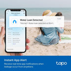 Tapo TP-Link T300 Smart Water Leak Sensor with Dripping Detection, Up to 90 dB Alarm with one-Touch, Instant App Notification, IP67 Waterproof, Hub Required Sold separetly