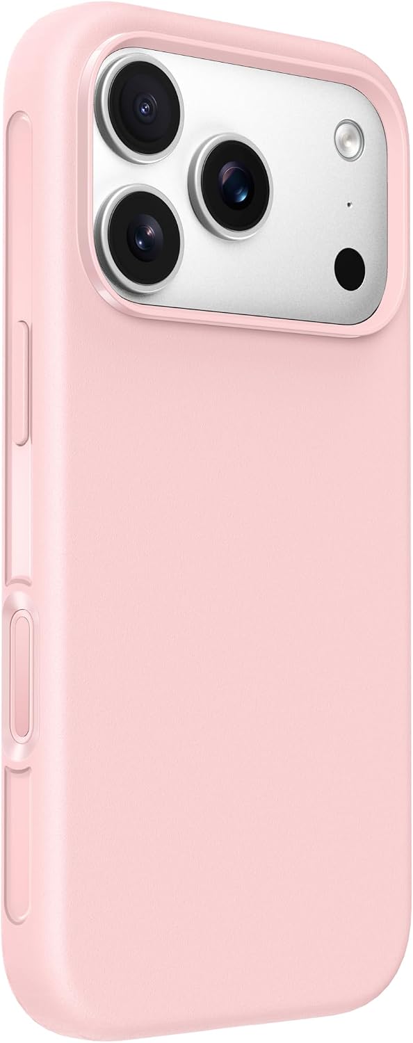 Belkin SheerForce Protect MagSafe Compatible iPhone 17 Pro Case with Slim Design & Anti-Scratch Treated Coating - Magnetic, Transparent, & Shockproof Protective iPhone Case - Pink