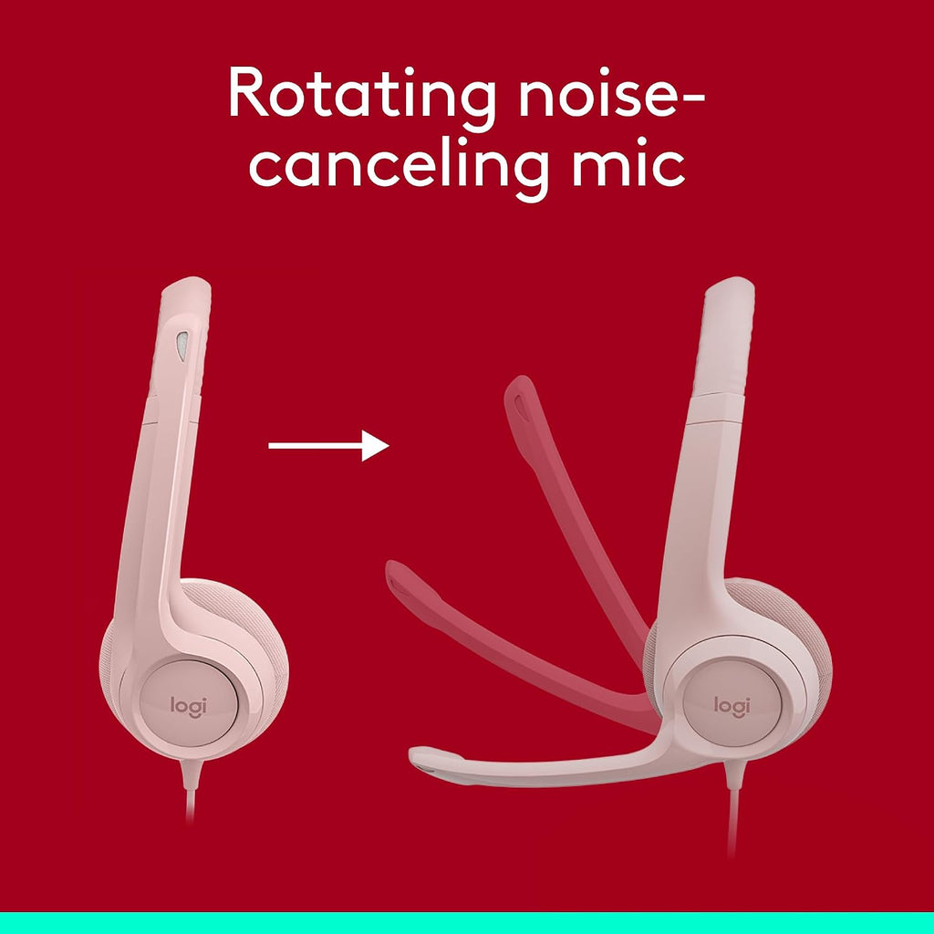 Logitech H390 Headset — Rose