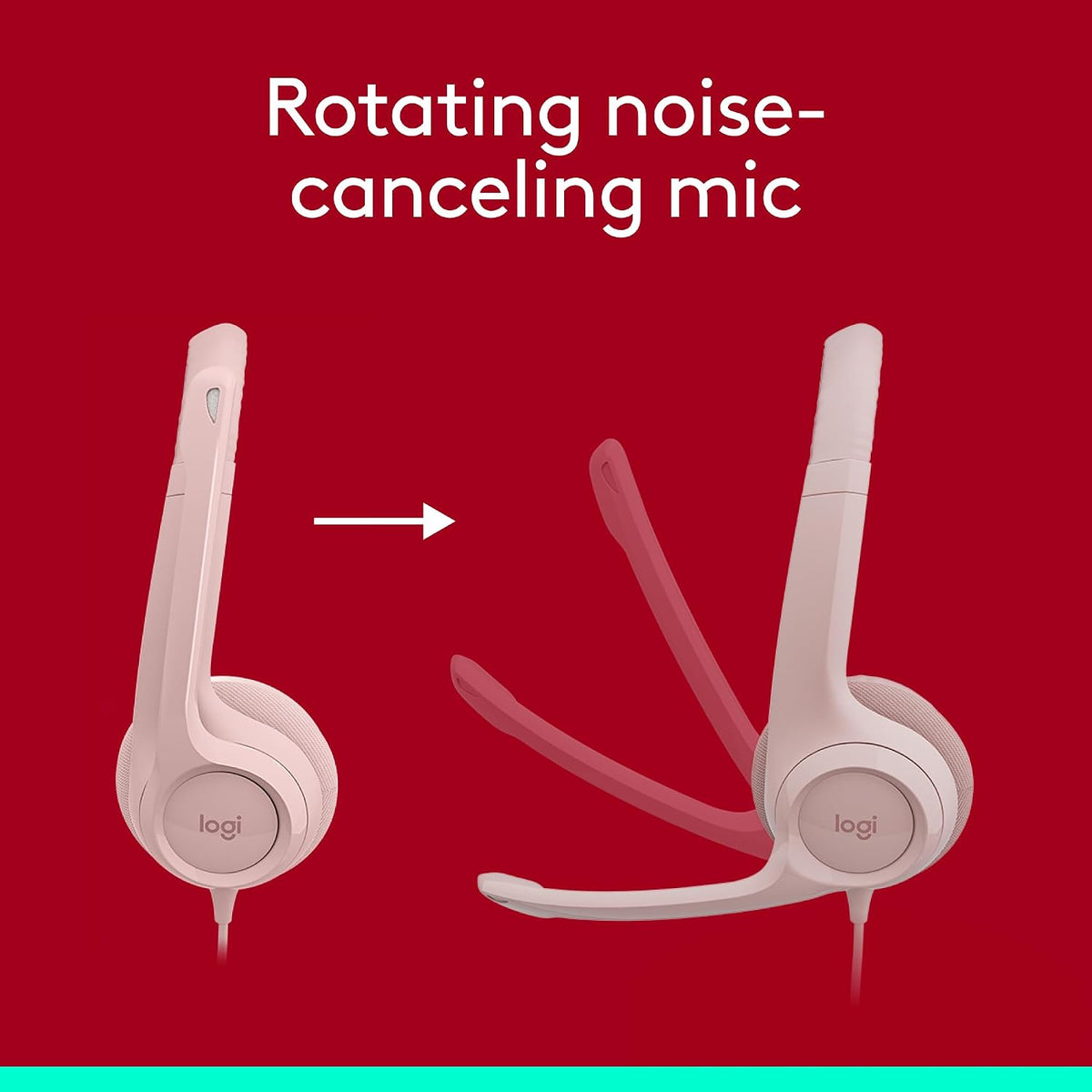 Logitech H390 Headset — Rose