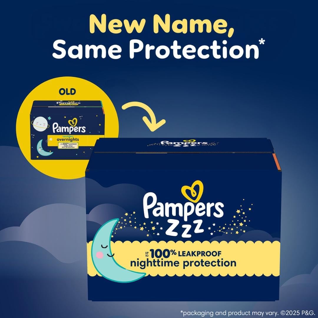 Pampers Diapers Size 3, 66 Count - Swaddlers Overnights Disposable Baby Diapers, Super Pack (Packaging May Vary)