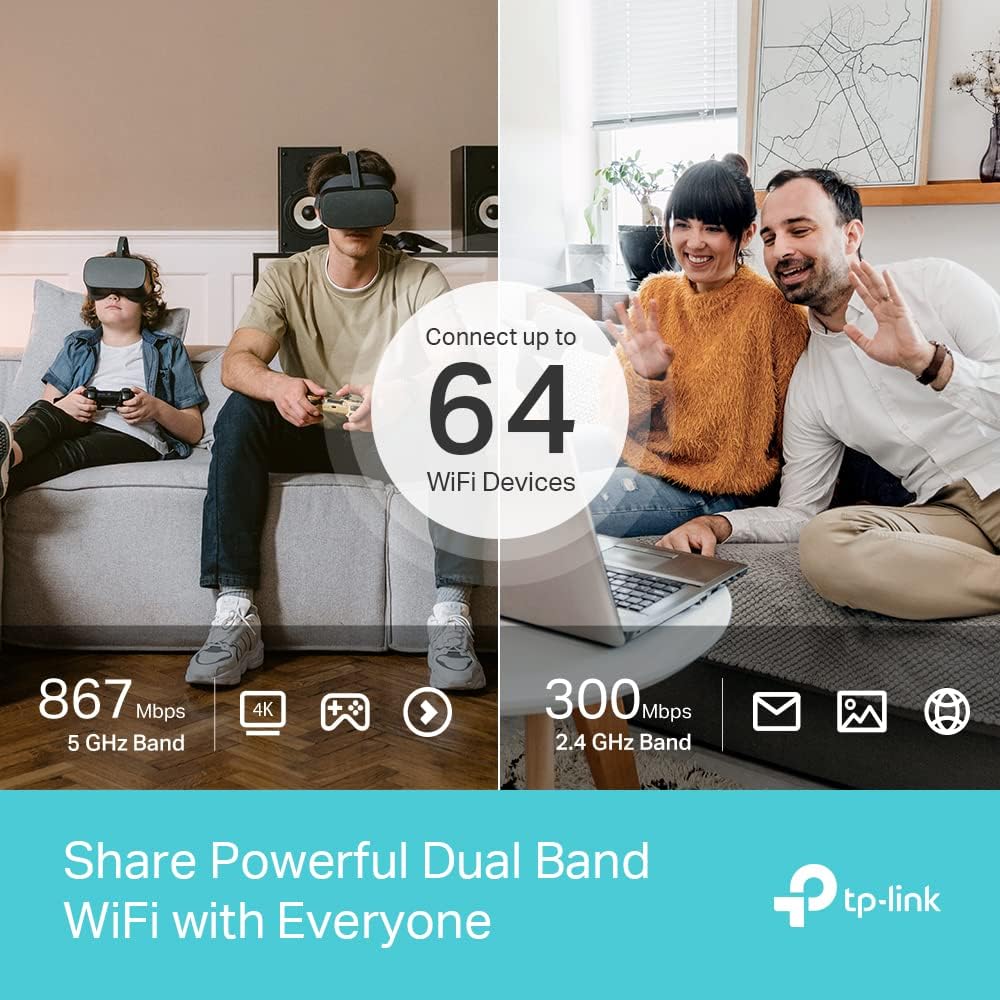 TP-Link AC1200 4G+ Cat6 Wireless Dual Band Gigabit Router, 4G Network SIM Slot Unlocked, with MU-MIMO technology, Black