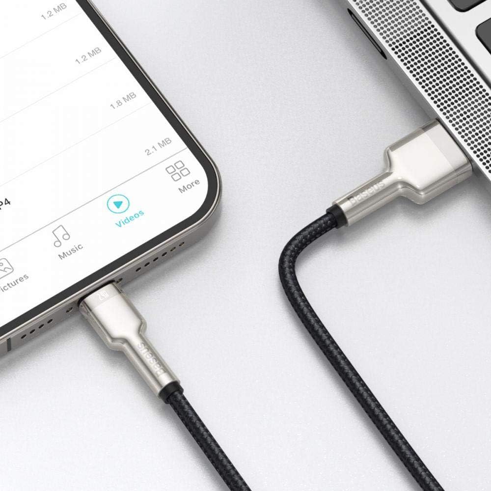 Baseus PD 2.4A USB to Lightning Cable Zinc Alloy Nylon Braided Fast Charging With HighSpeed Data Transfer