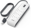 Belkin 6 Way 2 Meter Surge Protection Strip with 2 x 2.4 Ampere USB Charging