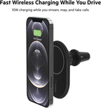 Belkin BoostCharge Wireless Charger, Magnetic Car Charger, Phone Mount Holder Compatible with MagSafe Enabled iPhone 16, iPhone 15, 14, 13, 12, Mini, Plus, Pro, Pro Max and More (Cable Included)