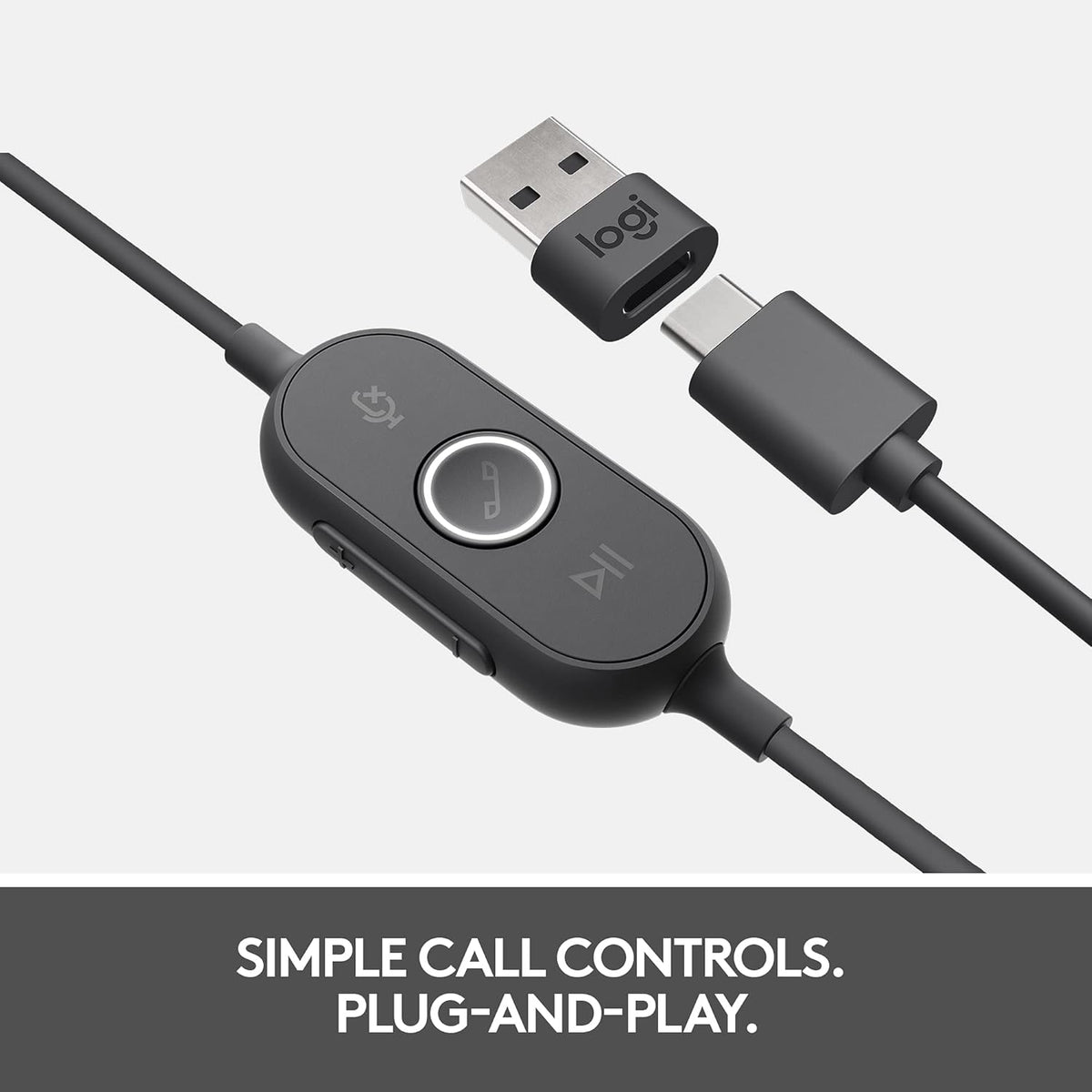 Logitech Zone 750 Wired Headset — Graphite