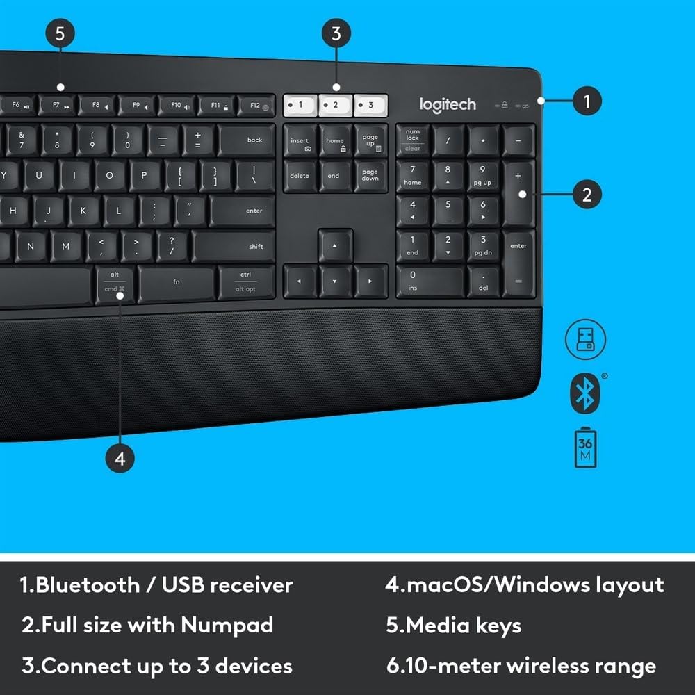Logitech MK850 Keyboard and Mouse Combo — Black
