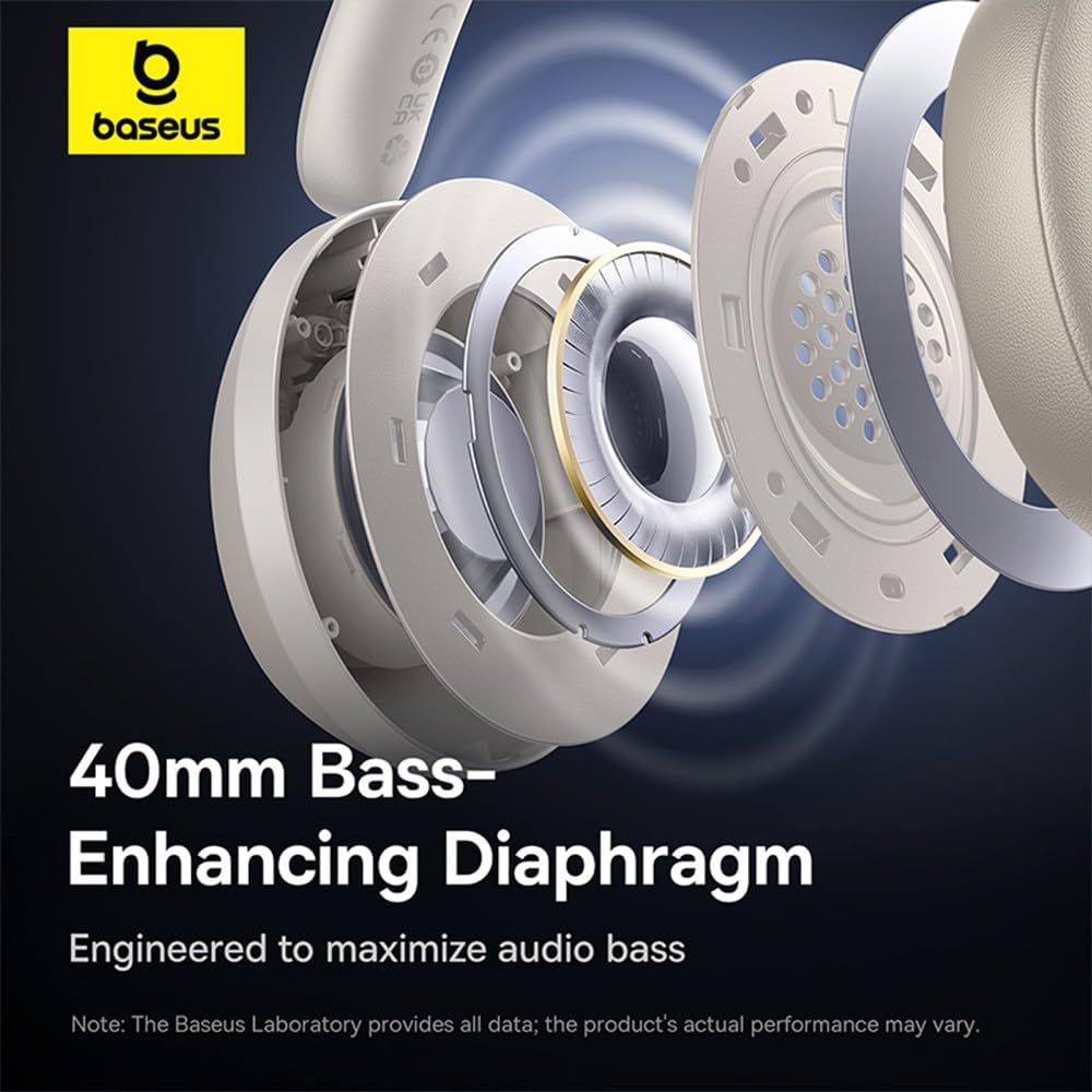 Baseus Bass 35 Max Wireless Over-Ear Headphones — Grey
