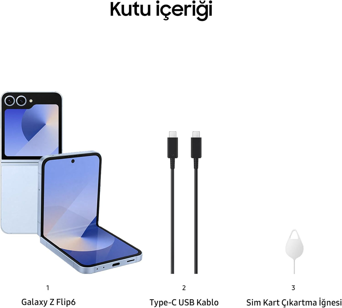 SAMSUNG Galaxy Z Flip6, 12GB RAM, 256GB Storage, Blue, 50MP Camera, 1 year Seller Warranty (International Version)