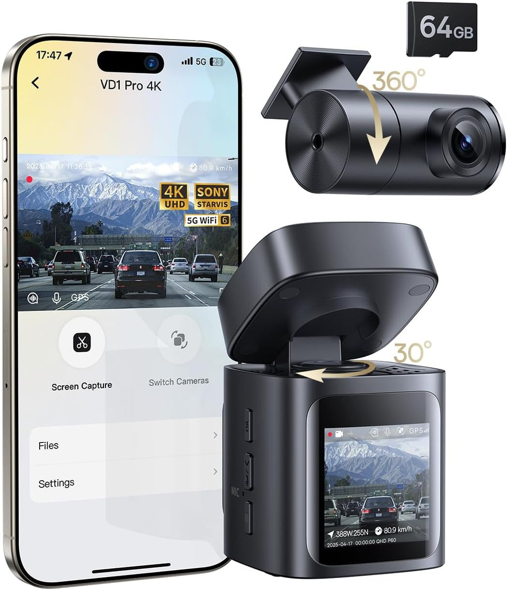 Baseus VD1 Pro Dash Cam Car Front Rear 4K/1080P