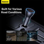 Baseus Fast Car Charger USB-A car charger 2x USB-C 65W Dark grey Fast Charging Car Power Adapter — Dark Grey