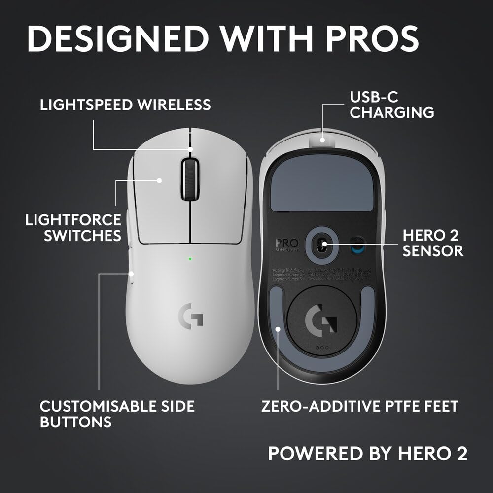 Logitech G PRO X SUPERLIGHT 2C Gaming Mouse — White