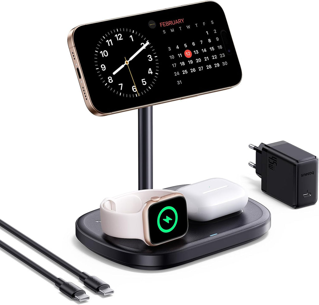 Baseus 3-in-1 air-cooled wireless charger — Black