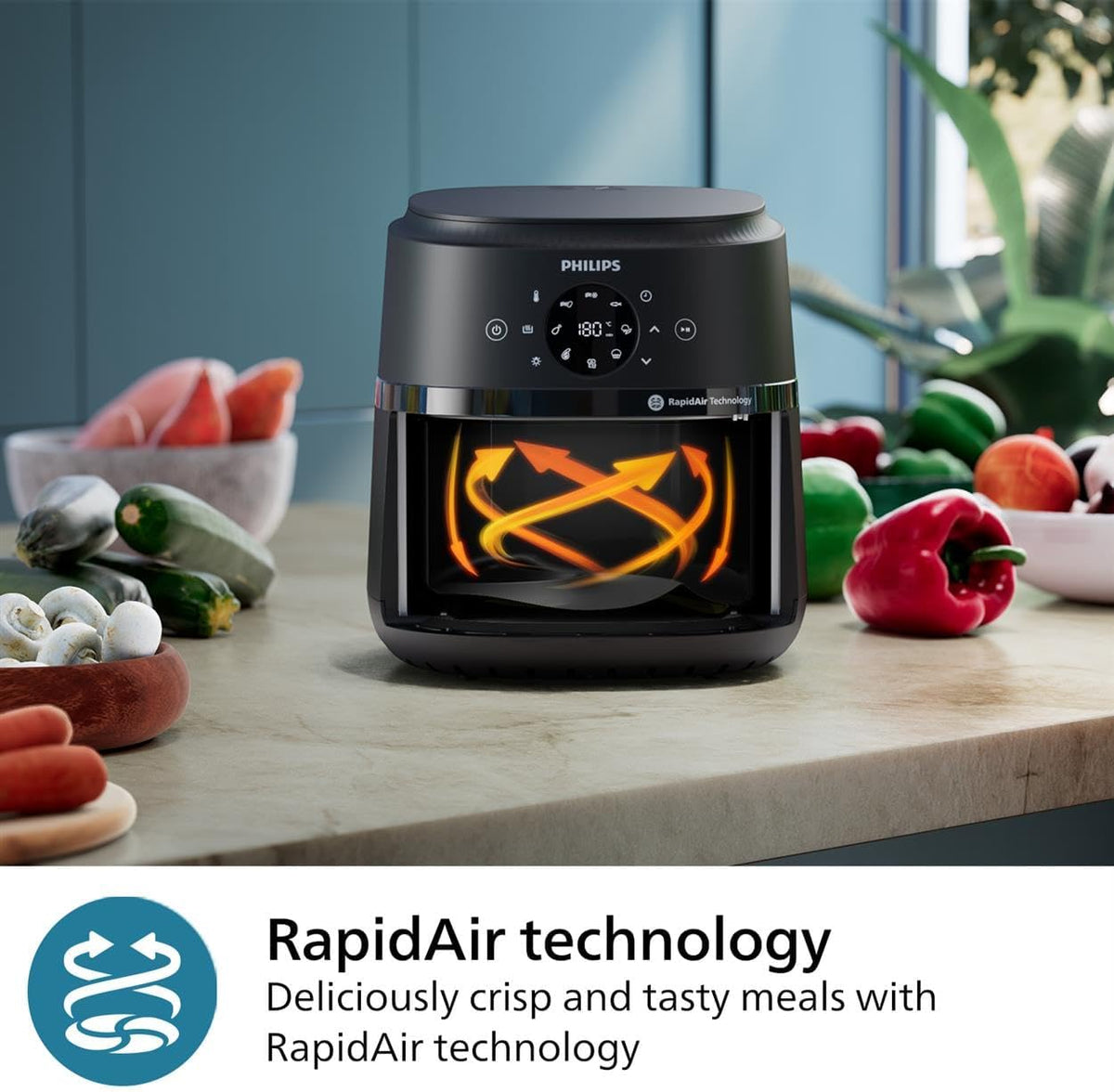Philips NA229/09 2000 Series Airfryer 4.2L, 1500W, Black — Black