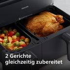 Philips 5000 Series Dual Basket Airfryer — Blackbody/Black Handle