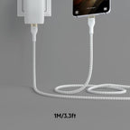 Belkin Fast Charge Pro Flex Braided USB C charger cable, USB-IF certified Power Delivery PD type C fast charging cable for iPhone 16, 15, Galaxy S24, S23, MacBook Pro, iPad, Pixel and more – 1m, white
