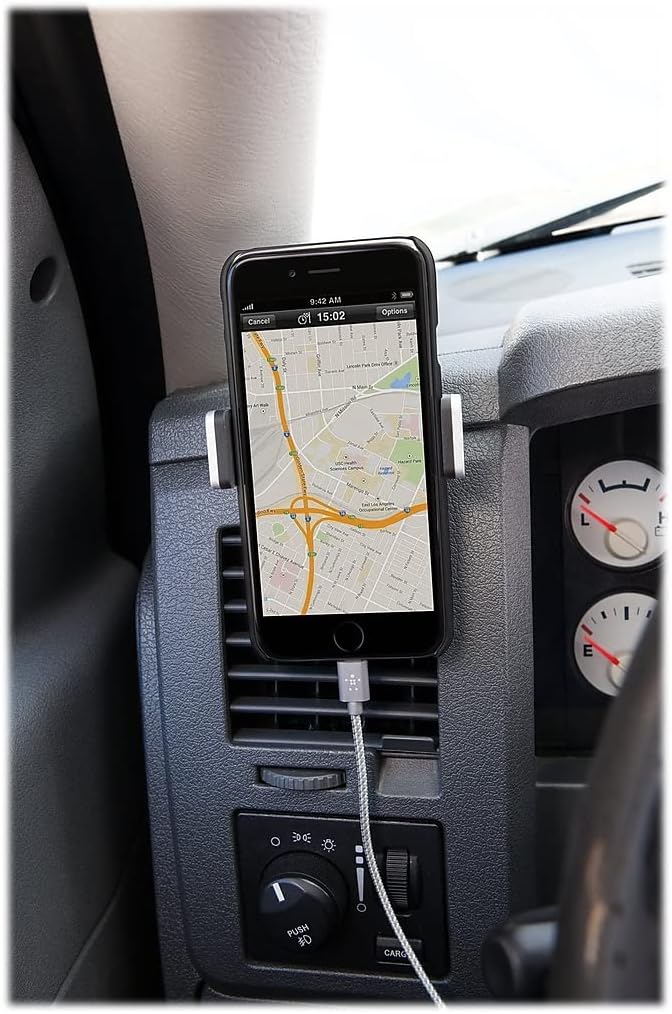 Belkin F7U017Bt Car Vent Mount For Smartphones Up To 5.5 Inches, Black And Silver