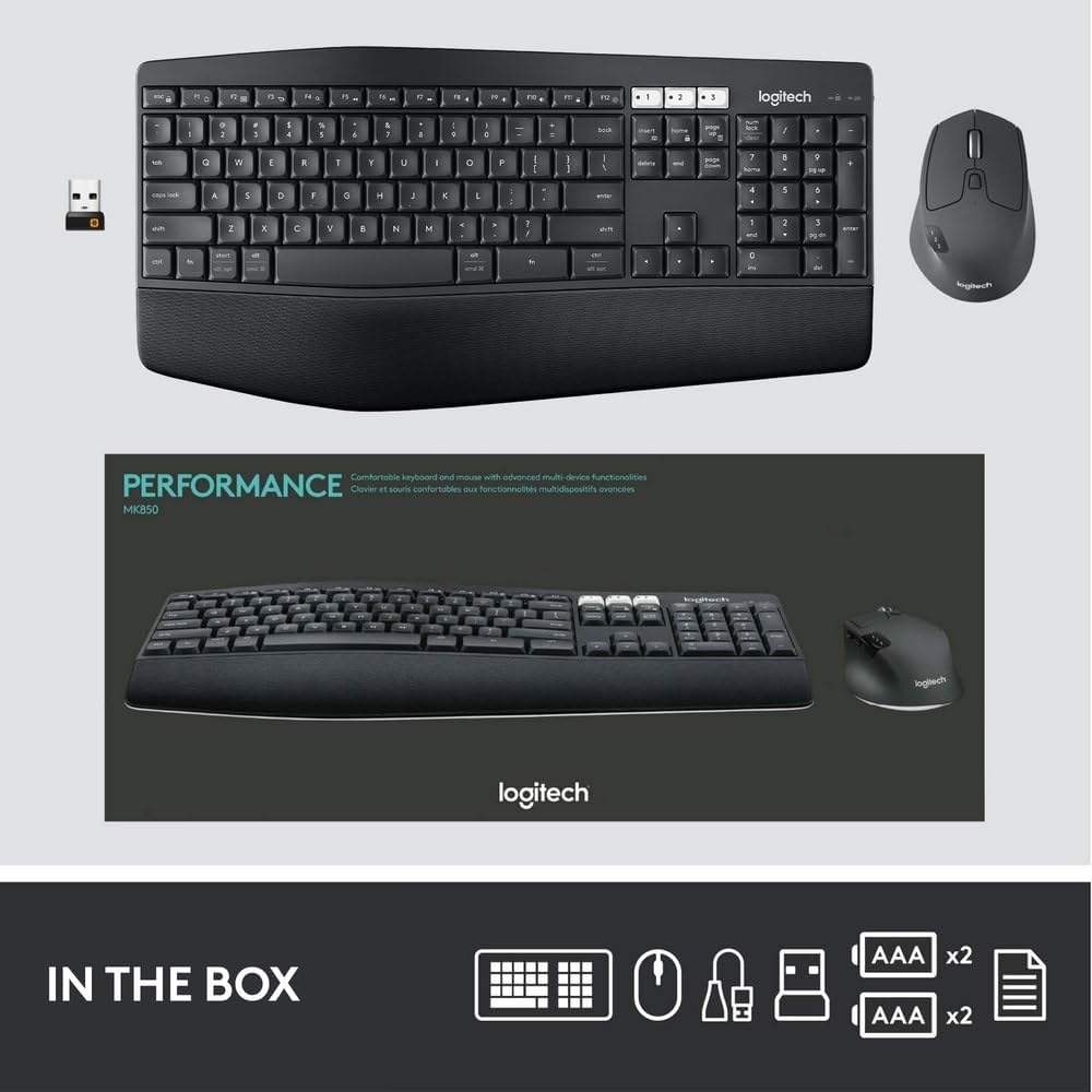 Logitech MK850 Keyboard and Mouse Combo — Black